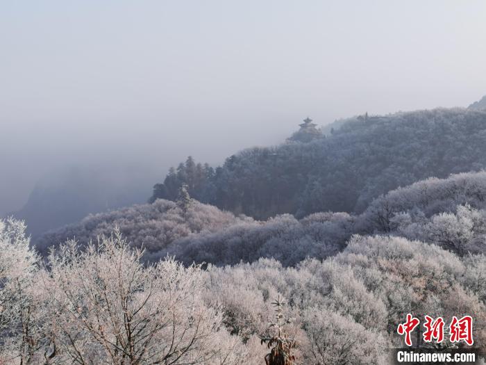圖為連綿山脈，皆是白色。　徐振華 攝