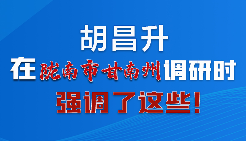 圖解|胡昌升在隴南市甘南州調(diào)研時強(qiáng)調(diào)了這些！