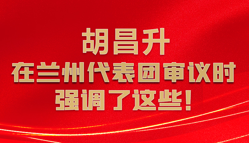 圖解|胡昌升在蘭州代表團(tuán)審議時(shí)強(qiáng)調(diào)了這些！