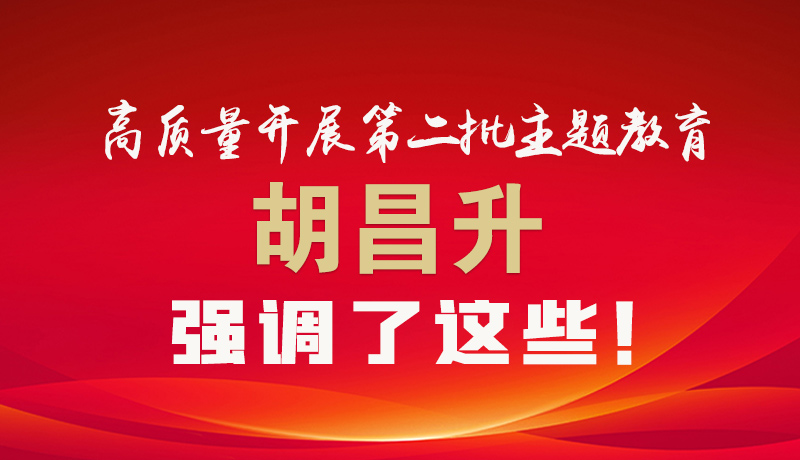 圖解|高質(zhì)量開展第二批主題教育 胡昌升強(qiáng)調(diào)了這些！