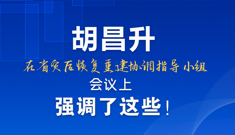 圖解|胡昌升在省災(zāi)后恢復(fù)重建協(xié)調(diào)指導(dǎo)小組會(huì)議上強(qiáng)調(diào)了這些！