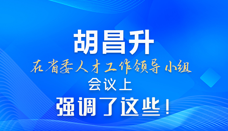 【甘快看】圖解|胡昌升在省委人才工作領(lǐng)導(dǎo)小組會議上強調(diào)了這些！