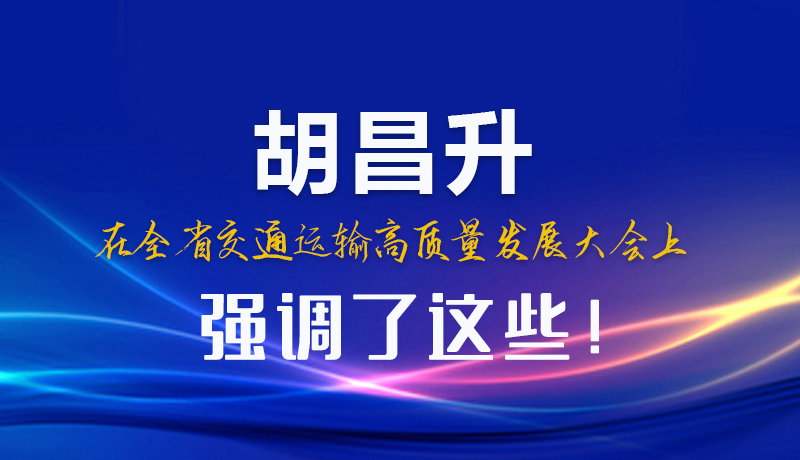 圖解|胡昌升在全省交通運輸高質(zhì)量發(fā)展大會上強調(diào)了這些！