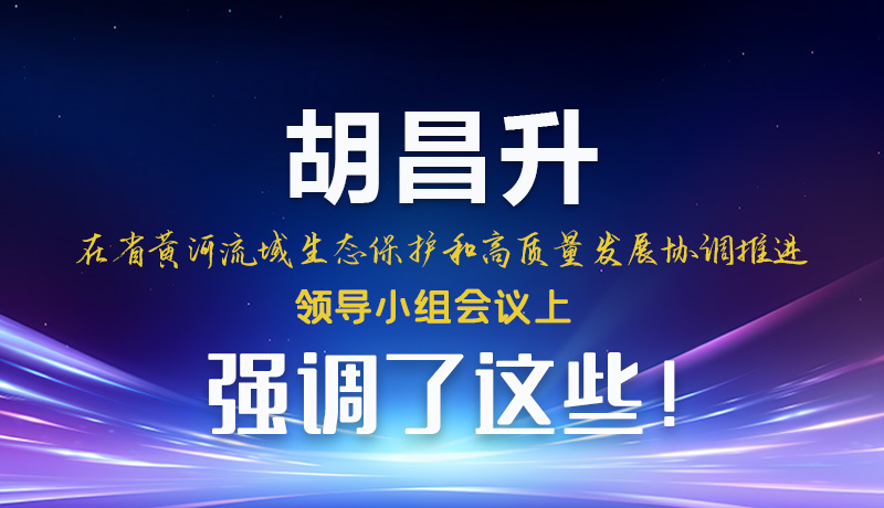 圖解|胡昌升在省黃河流域生態(tài)保護(hù)和高質(zhì)量發(fā)展協(xié)調(diào)推進(jìn)領(lǐng)導(dǎo)小組會(huì)議上強(qiáng)調(diào)了這些！