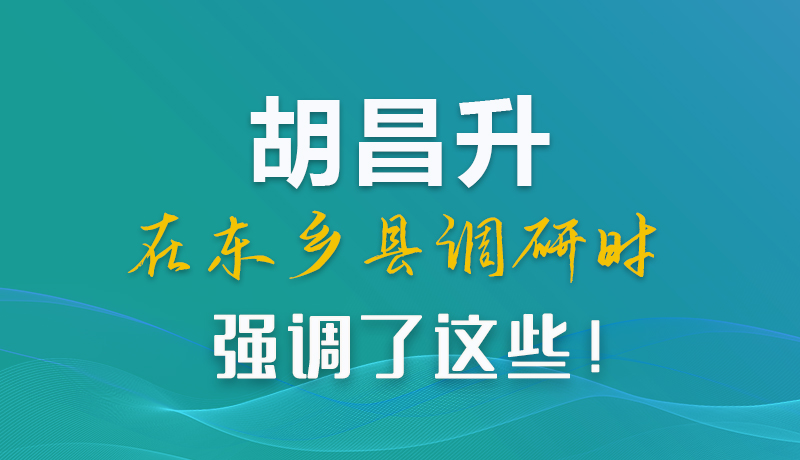 圖解|胡昌升在東鄉(xiāng)縣調(diào)研時強調(diào)了這些！